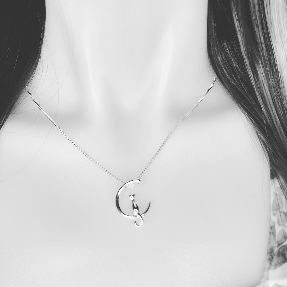 Cat On The Moon Necklace